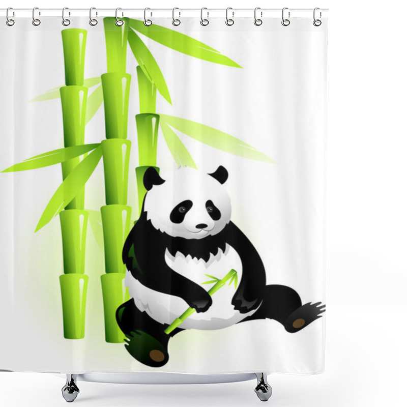 Personality  Bamboo And Panda Shower Curtains