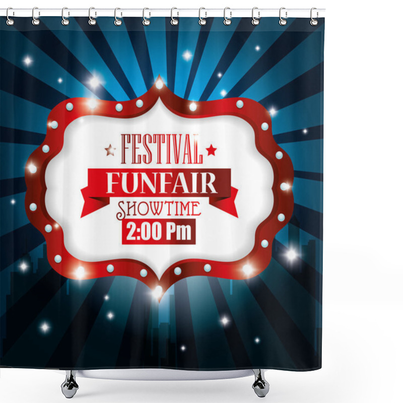 Personality  Poster Festival Funfair Light Background Shower Curtains