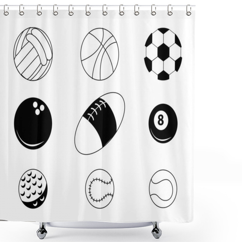 Personality  Sports Balls Shower Curtains