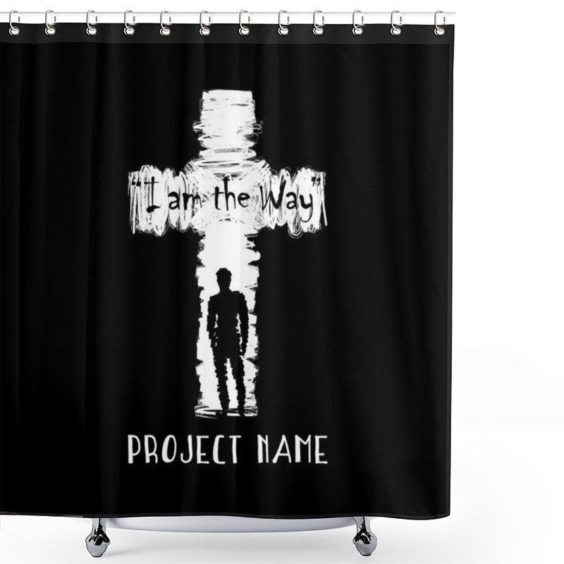 Personality  Cross And Man Logo. Shower Curtains