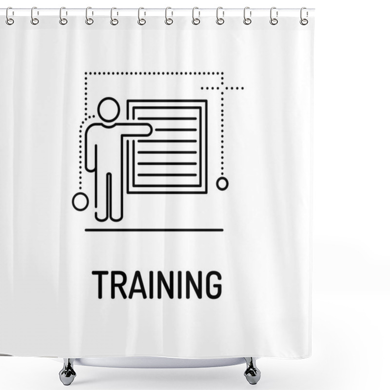 Personality  TRAINING Line Icon Shower Curtains