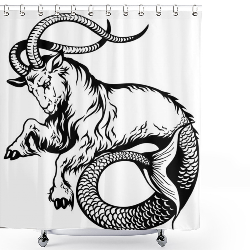 Personality  Capricorn Black White Shower Curtains