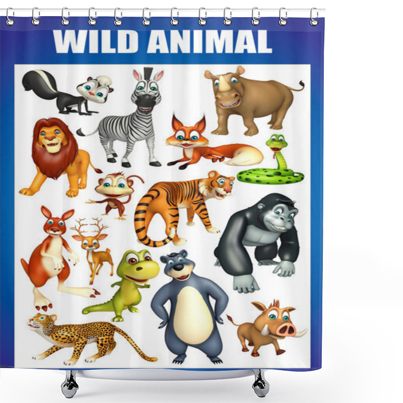 Personality  Wild Animal Chart Shower Curtains