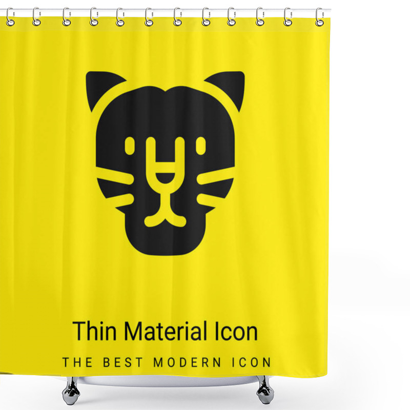 Personality  Black Panther Minimal Bright Yellow Material Icon Shower Curtains