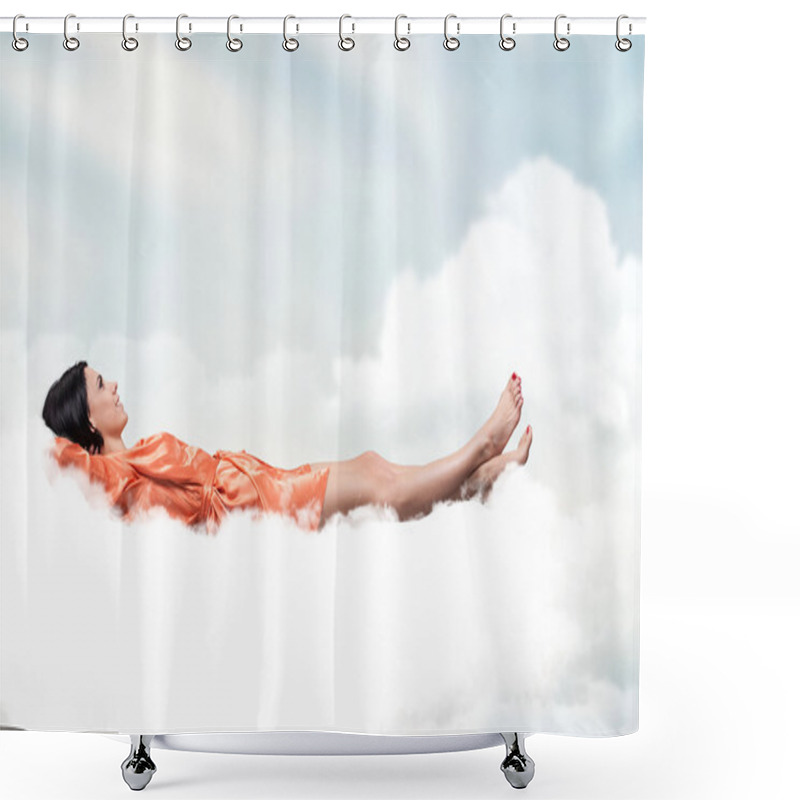 Personality  Girl On A Cloud Shower Curtains