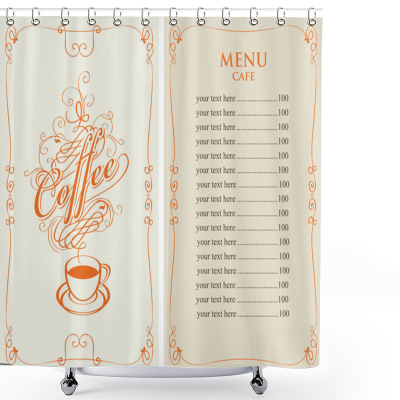 Personality  Menu For Cafe With Price List And Coffee Cup Shower Curtains