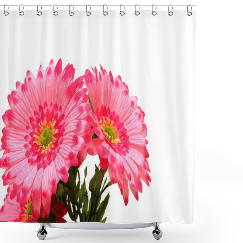 Personality  Red Flowers Isolated On The White Shower Curtains