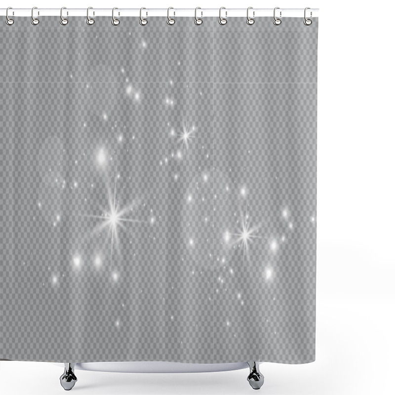 Personality  The Dust Is Yellow. Yellow Sparks And Golden Stars Shine With Special Light. Vector Sparkles On A Transparent Background. Christmas Light Effect. Sparkling Magical Dust Particles. Shower Curtains