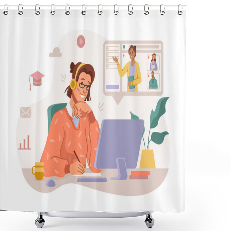 Personality  Webinar Online, Education Or Work Qualification Shower Curtains