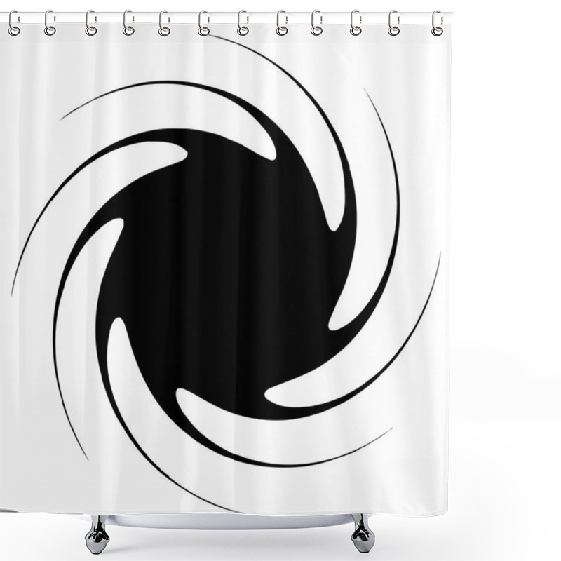 Personality  Contour Of Abstract Spiral Shape Shower Curtains