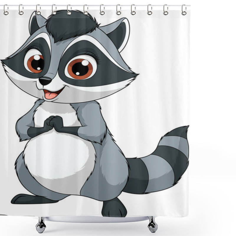 Personality  Funny Little Raccoon Shower Curtains