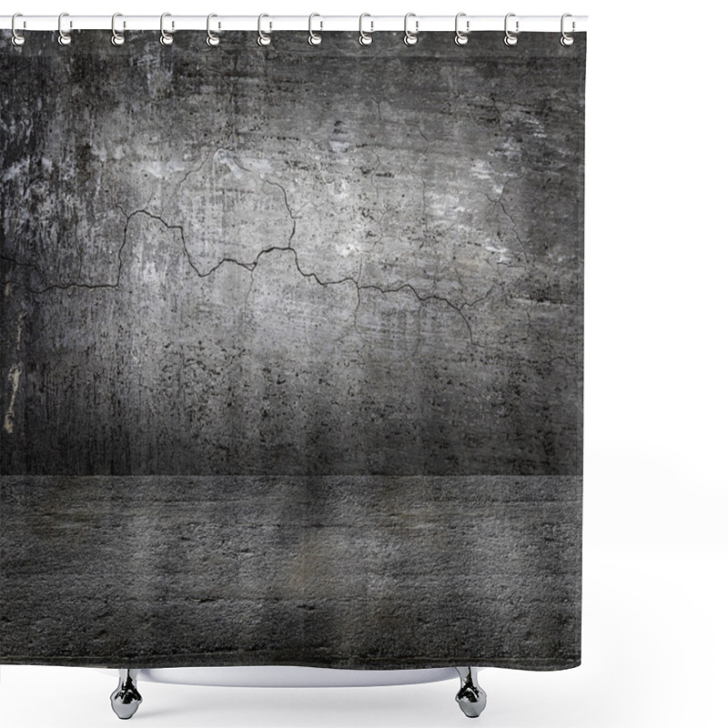 Personality  Concrete Grey Wall And Floor With Shadows Shower Curtains