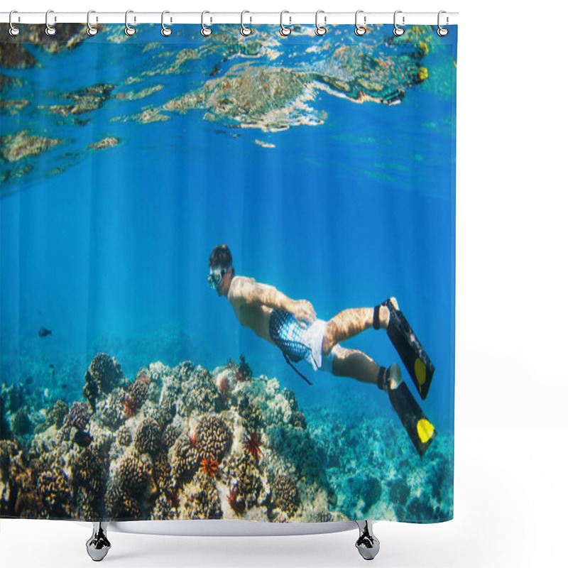 Personality  Snorkeling Underwater Shower Curtains