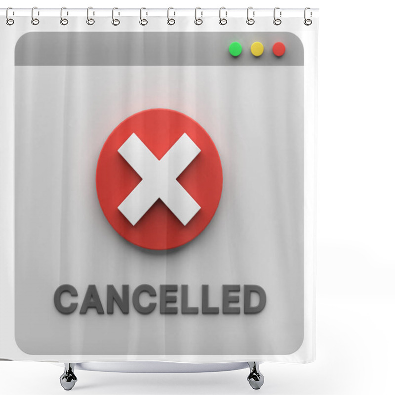 Personality  3d Illustration Of Cancel Notification Icon Isolated. Useful For Website Or App Design Illustration. Shower Curtains