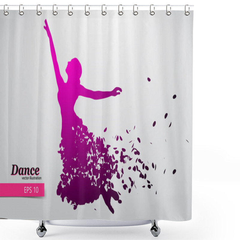 Personality  Silhouette Of A Dancing Girl. Dancer Woman. Shower Curtains