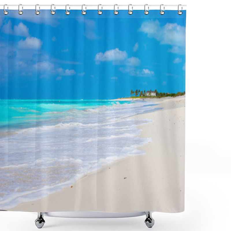 Personality  Perfect White Beach With Turquoise Water On Caribbean Island Shower Curtains