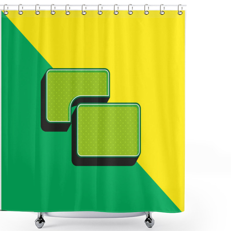 Personality  Background Green And Yellow Modern 3d Vector Icon Logo Shower Curtains