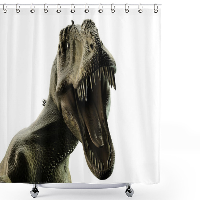 Personality  3d Illustration Of A Tyrannosaurus Rex Isolated On White Background Shower Curtains