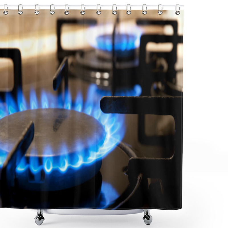 Personality  Gas Stove. Closeup Shower Curtains