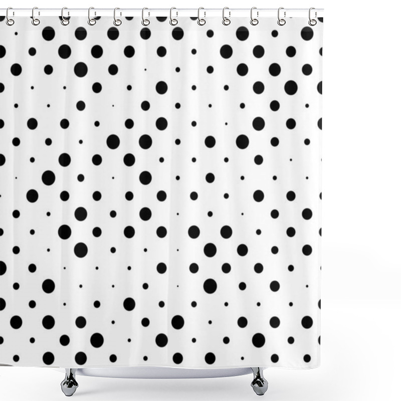 Personality  Random, Scattered Dots, Circles. Dotted, Spots Background, Texture, Backdrop And Pattern. Stipple, Stippling Effect. Pointillist, Pointillism Polka Dots Element Shower Curtains