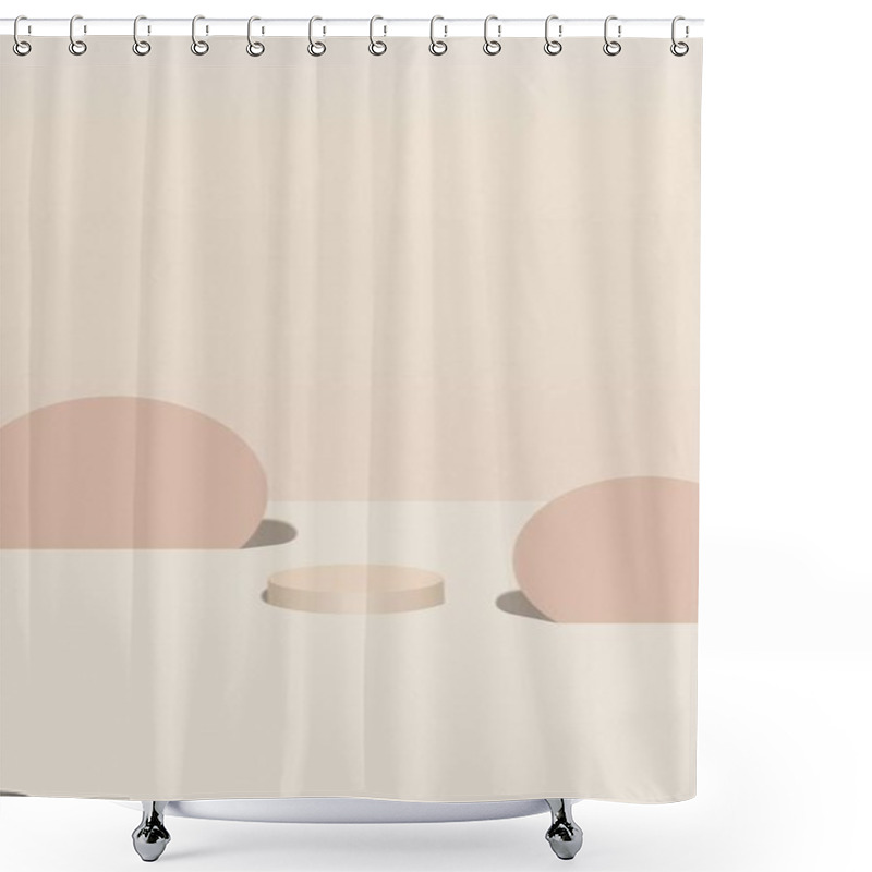 Personality  Minimalist Abstract Design Featuring Soft Peach Geometric Shapes. Shower Curtains