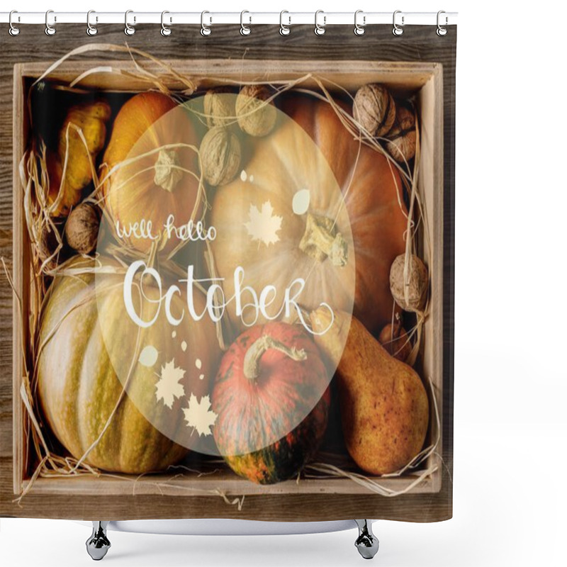 Personality  Pumpkins And Walnuts In Box Shower Curtains