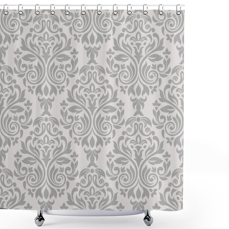 Personality  Grey Seamless Damask Pattern Shower Curtains