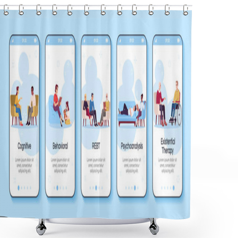 Personality  Psychology Consultation Onboarding Mobile App Screen Vector Temp Shower Curtains