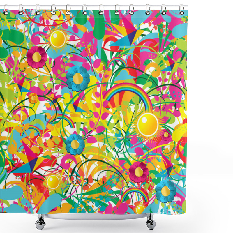 Personality  Vibrant Floral Summer Pattern Shower Curtains