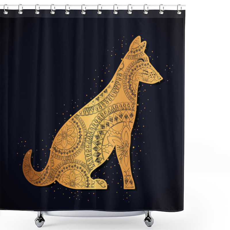 Personality  Dog Mandala Boho Style Shower Curtains