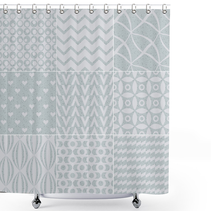 Personality  Seamless Geometric Abstract Pastel Pattern Shower Curtains