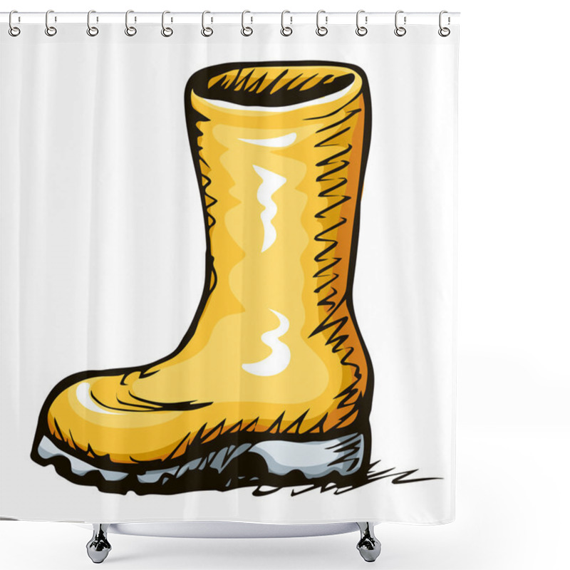 Personality  Rubber Boots. Vector Drawing Shower Curtains