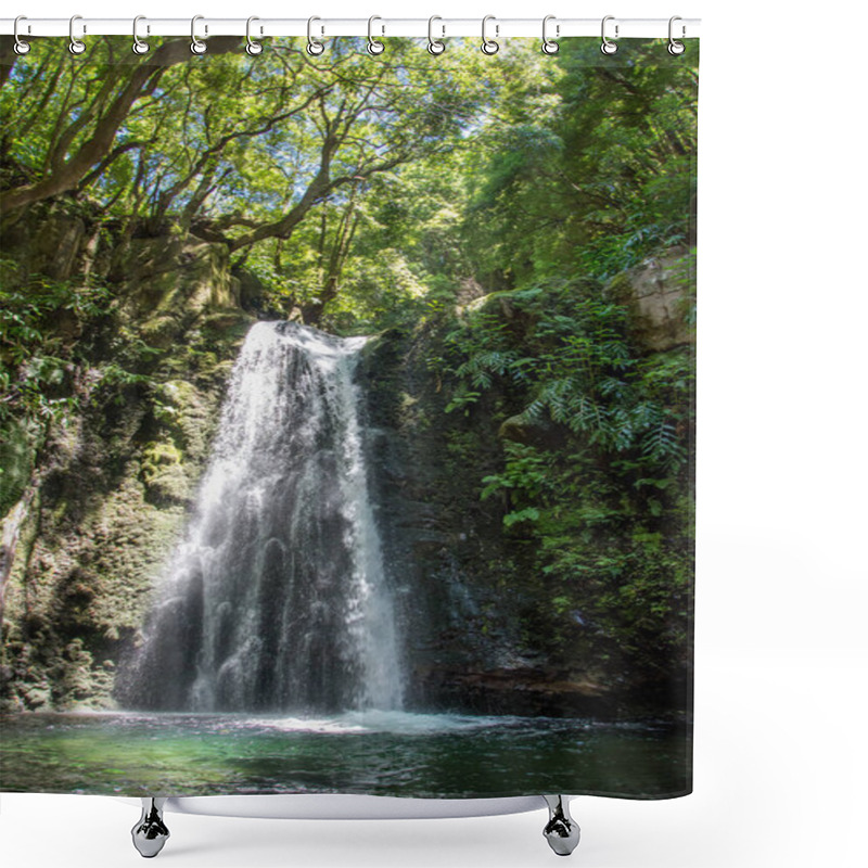 Personality  Walk And Discover The Prego Salto Waterfall On The Island Of Sao Miguel, Azores, Portugal. Shower Curtains