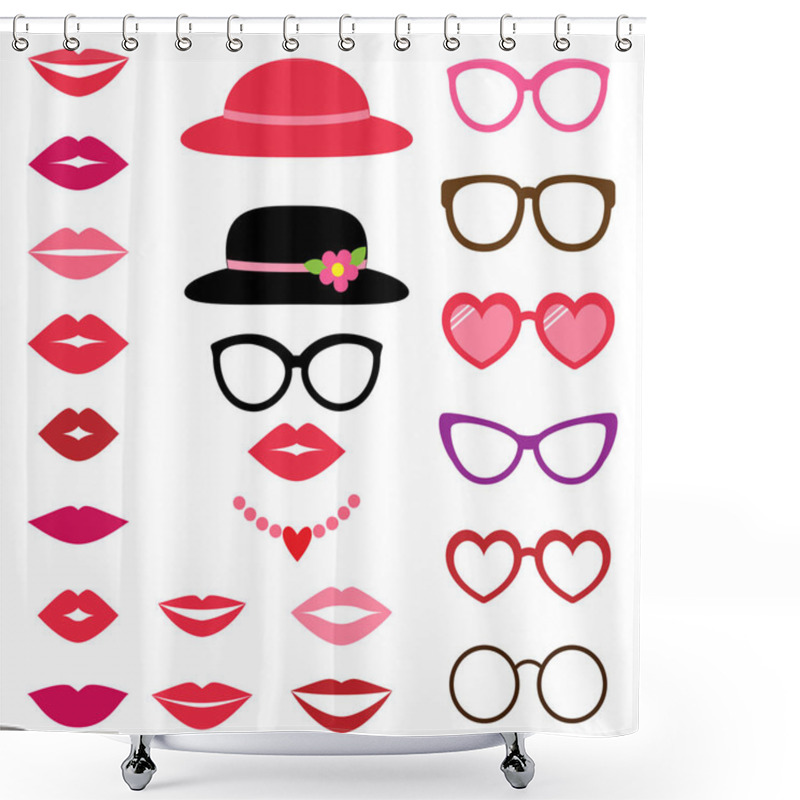 Personality  Lady Photo Booth Set Shower Curtains