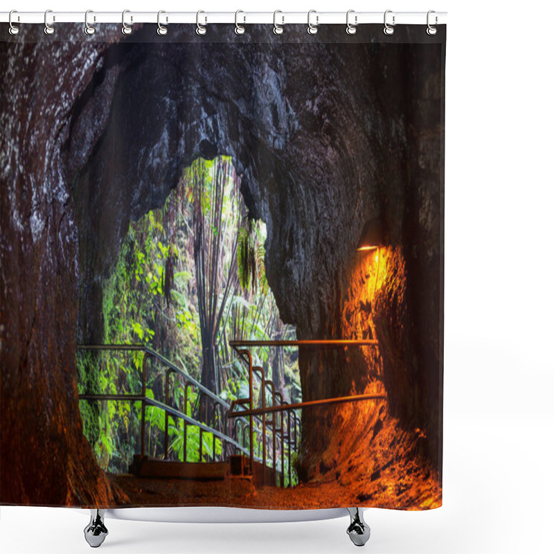 Personality  Lava Tube On Big Island Hawaii, USA Shower Curtains