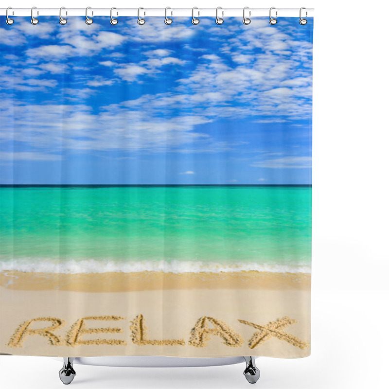 Personality  Word Relax On Beach Shower Curtains