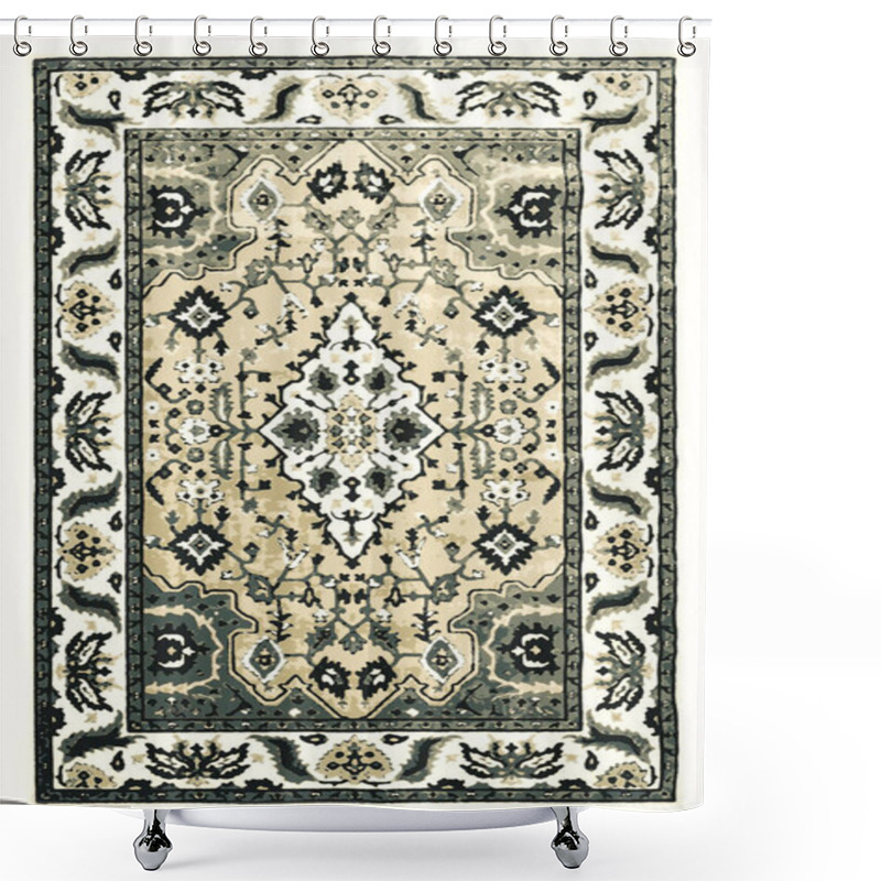 Personality  Carpet Bathmat And Rug Boho Style Ethnic Design Pattern With Distressed Woven Texture And Effect Shower Curtains