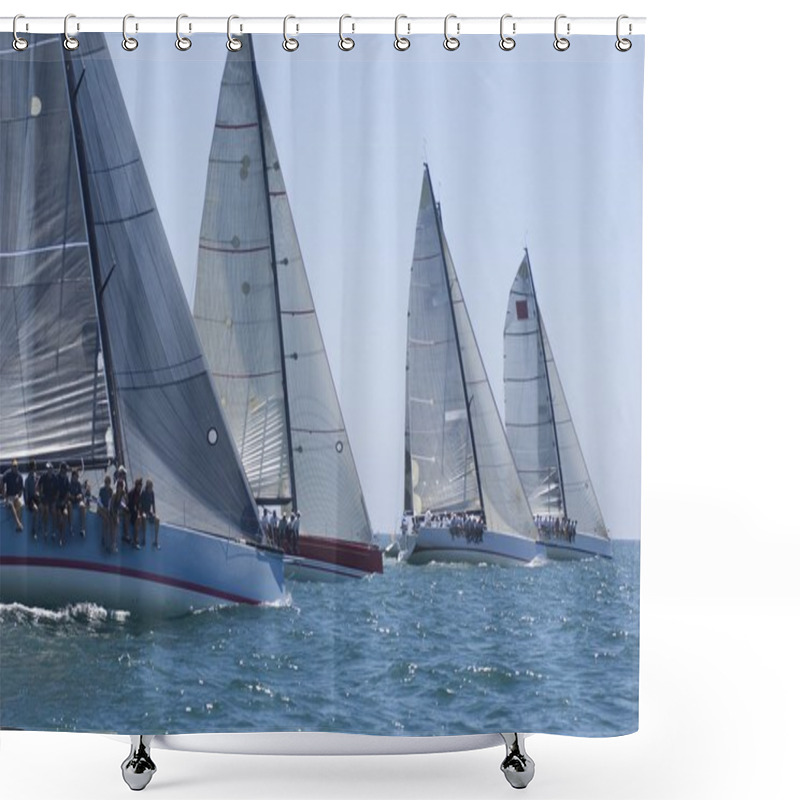 Personality  Yachts On Sailing Event Shower Curtains