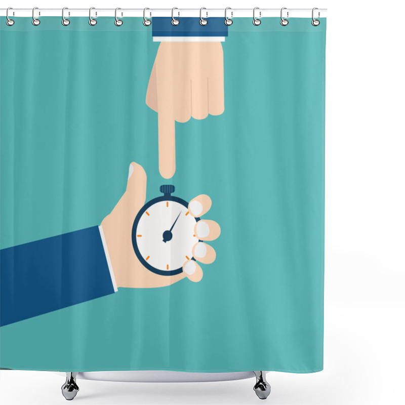 Personality  Businessman With Stop Watch Shower Curtains