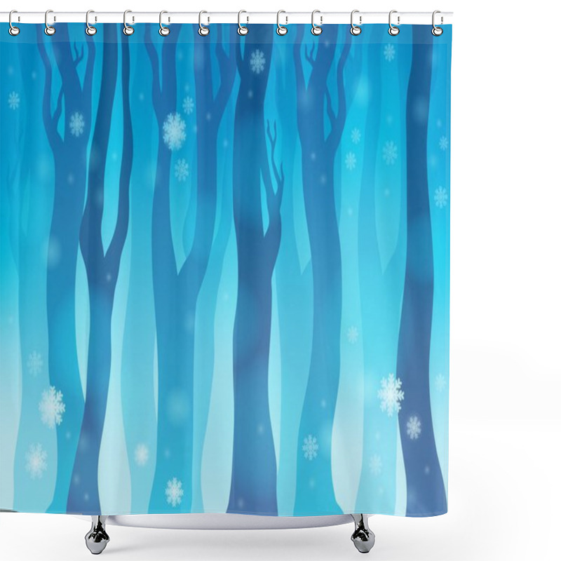 Personality  Winter Forest Theme Image 1 Shower Curtains