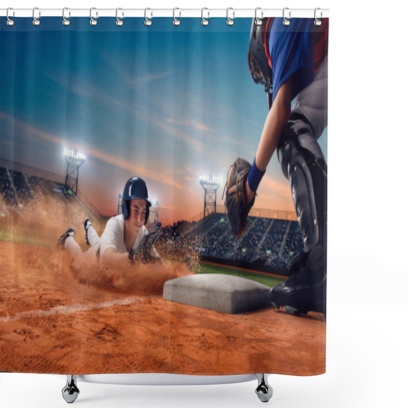 Personality  Professional Baseball Players On Field.  Shower Curtains