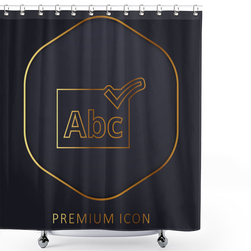 Personality  ABC Verification Symbol Golden Line Premium Logo Or Icon Shower Curtains