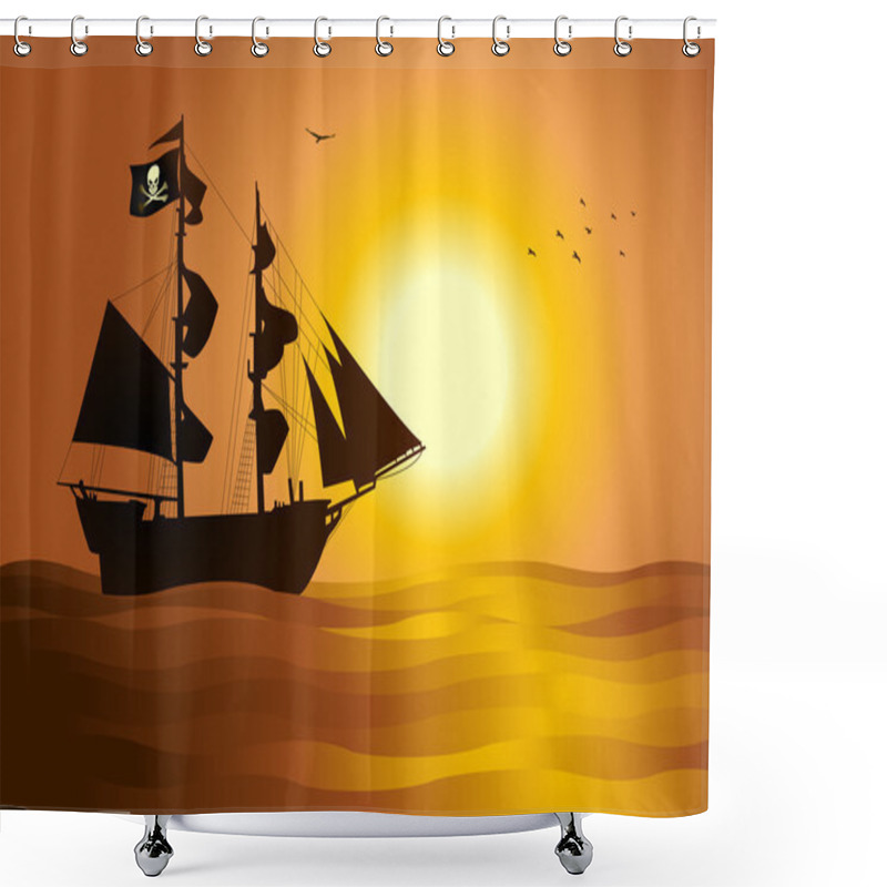 Personality  Pirate Ship Shower Curtains