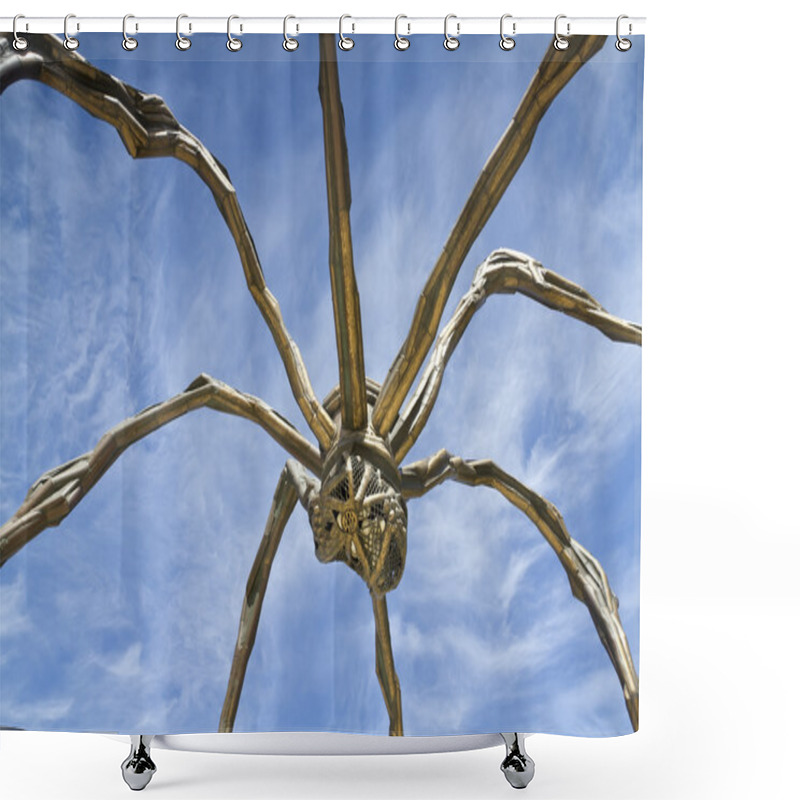 Personality  Exterior Of The Guggenheim Museum Bronze Sculpture, Steel And Marble Shower Curtains