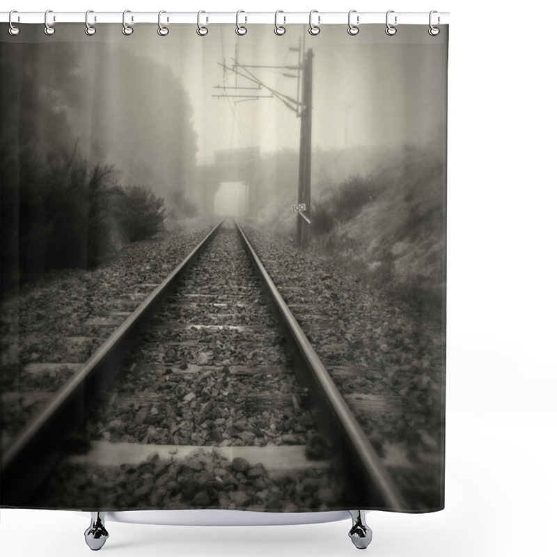 Personality  Steel Railway Tracks Shower Curtains