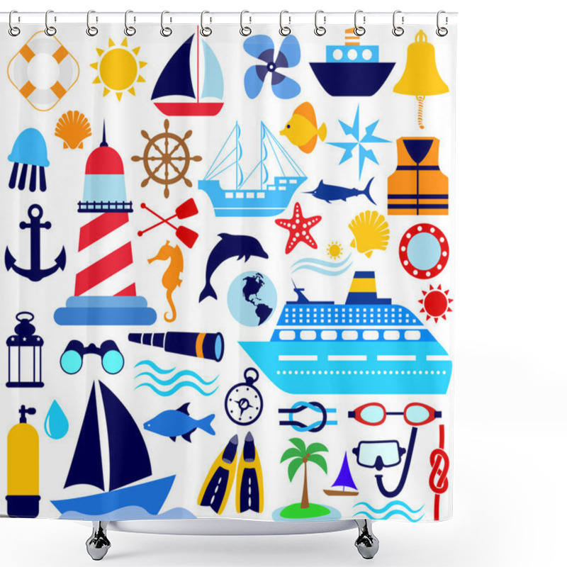 Personality  Nautical Icon Shower Curtains