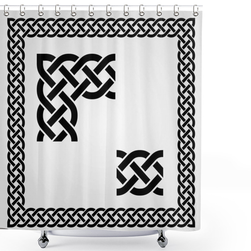 Personality  Celtic Style Frame, Pattern And Corner. Shower Curtains