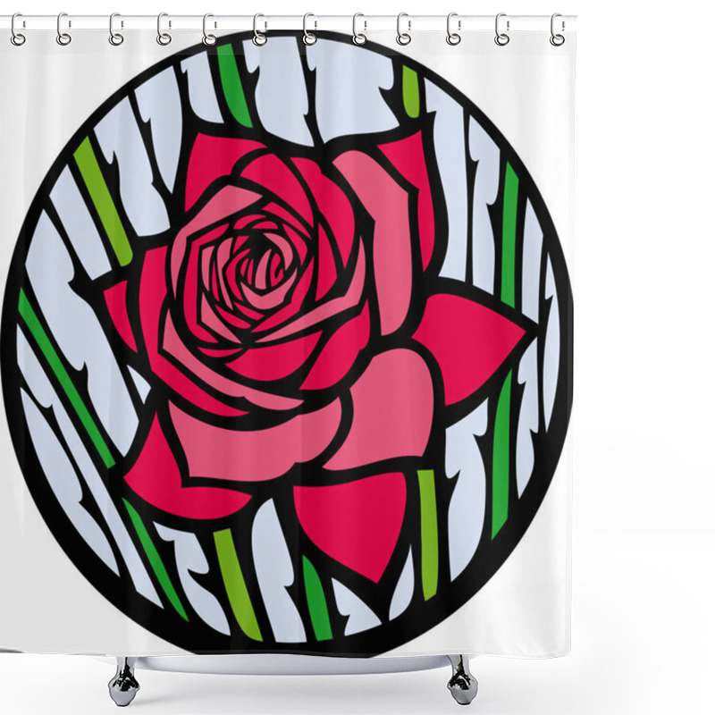 Personality  Stained-glass Rose. Shower Curtains