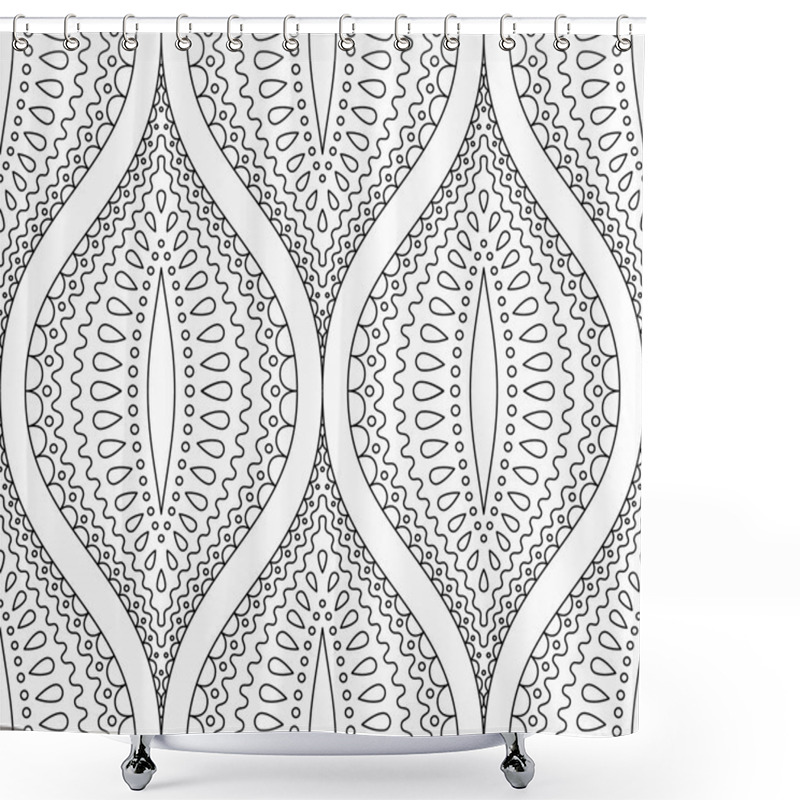 Personality  Line Black And White Decorative Pattern Shower Curtains