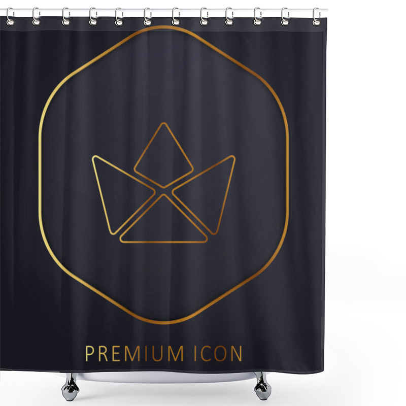 Personality  Boat Golden Line Premium Logo Or Icon Shower Curtains